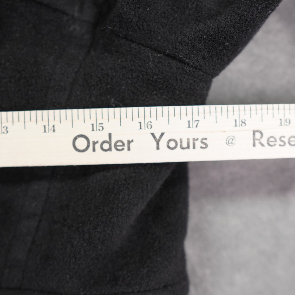 Searle Wool Blend PeaCoat Womens Small Black Double Jacket Gorpcore READ - Picture 9 of 13